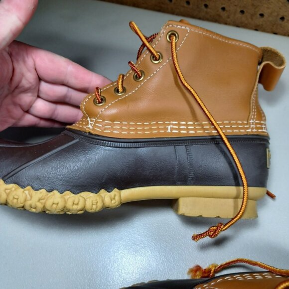 LL Bean womens brown an tan hunting winter Bean duck boots 8 M USA - Picture 11 of 16